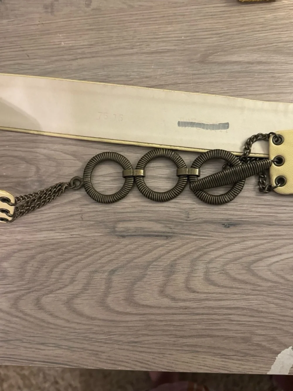 Worth Yellow Wide Belt with Antique Brass Link Clasp